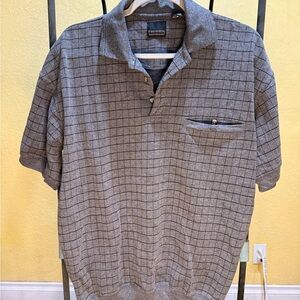 Thompson Gray Checkered Polo Shirt